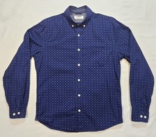 Men's Express Long Sleeve Button M Medium Blue Dress Shirt