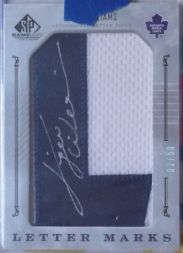 Tiger Williams 2006-07 SP Game Used Letter Marks Autograph Patch /50 Maple Leafs