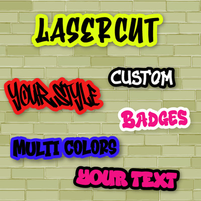 1X Custom Graffiti Font Acrylic Emblem Multicolor Personalized Car Badge text