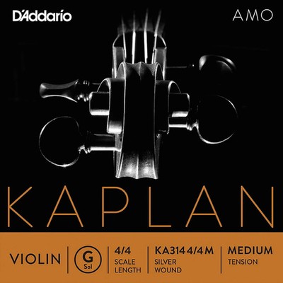 D'Addario Kaplan Amo Series Violin G String 44 Size, Medium