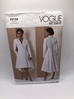 Vogue 2125 Misses Petite Double Breasted Coat Dress Pattern Sizes 4-12 New Uncut