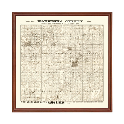 #ad Old Map of Waukesha County WI 1873 Vintage Wisconsin Art $54.99