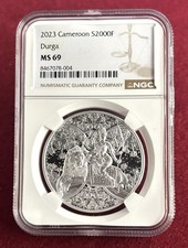 RARE - 2023 MS69 Durga – Exquisite design 1oz High Relief .9999 Silver
