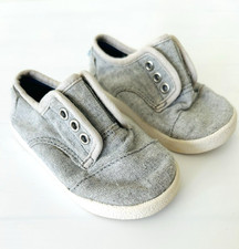 Tiny Toms Chambray Classic Slip On Shoe Toddler Baby Size 5 Blue Canvas