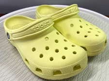 Crocs Yellow Clogs Mens Sz. 6 Womens Sz.8 Slip-On Casual Used