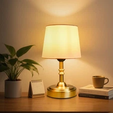 Small Cordless Lamp, 4000mAh Rechargeable Battery Operated Lamp, 3-Level Brig...
