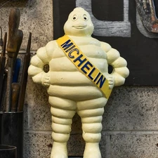 Cast Iron Hand Painted 'Michelin Man' Sculpture Ornament Gift - 45cm