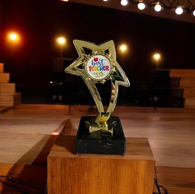 Trophäe Weltbester Lehrer Jahresende Danke personalisiert KOSTENLOSE Gravur