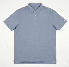 Nike Men  s L Blue/White Striped Short Sleeve Collared Polo Shirt CV3496-451