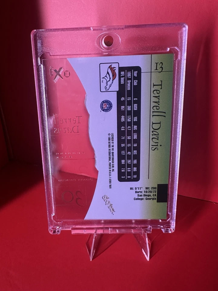 TERRELL DAVIS 1998 SKYBOX EX-2001 #13 DENVER BRONCOS - Image 2 of 2