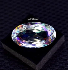 Long Oval CUT AA++ Quality 58-60 Ct Natural Rainbow Color Mystic Topaz Gemstone