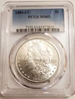 1884-CC MORGAN SILVER DOLLAR PCGS 63