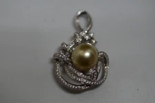18KTW 11mm AAAA South Sea Pearl/VS Diamond Encrusted .80 TCW Pendant NWOT