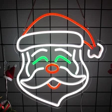 16"x14" Merry Christmas Santa Claus LED Neon Sign With Dimmer USB Powered Light