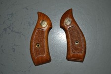 Vintage Smith Wesson Sw Wood Revolver Gun Grip J Frame No Screw