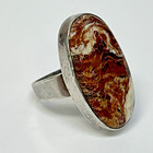 Crazy Lace Agate 925 Sterling Silver Statement Ring  Size 11.5 — photo 4