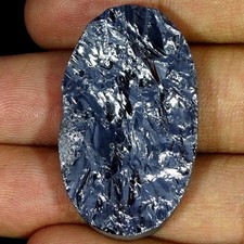 43.60Cts Natural Best Silver Faux Druzy Oval Cabochon Gemstone 22X37X6MM