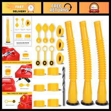 3-Pack Gas Can Spout Replacement Nozzle - Leak-Proof, Flexible 8.1-Inch Easy Pou