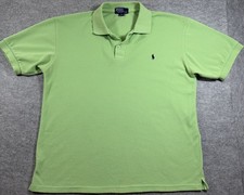 Vintage 80s Polo Ralph Lauren SS Polo Shirt Mens XL USA Made Green Navy Cotton