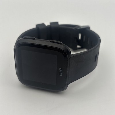 Fitbit Versa Smartwatch FB504 Black- RESET - TESTED - Small Band