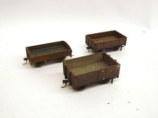 Kit/Scratch Built Narrow Gauge x3 4 Wheel Open Wagons (On30/NG7 Scale) Unboxed