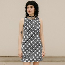 Alice + Olivia Love Scoop Black White Geometric Print Shift Dress XS