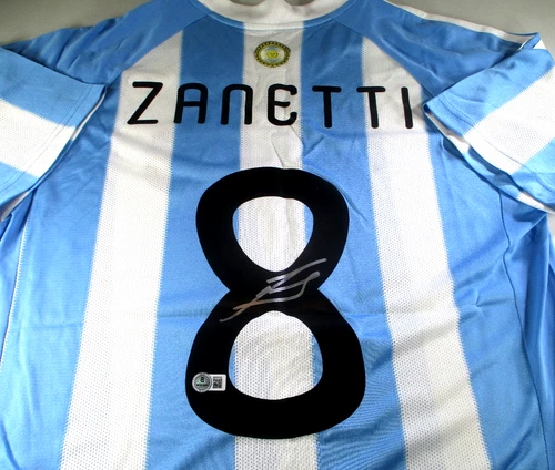 Javier Zanetti / Autographed F.C. Argentina Adidas Brand Soccer Jersey / Beckett