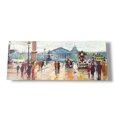 Place De La Concorde Winde Print Litho  Mid Century Art Rectangle 15  X 6  Paris
