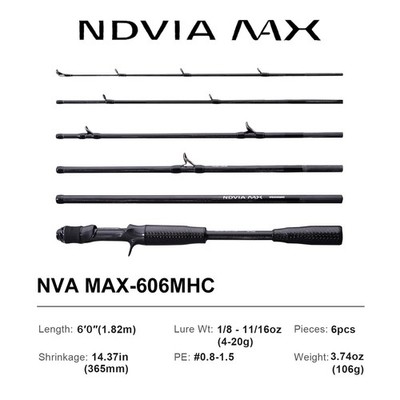 PURELURE NDVIA MAX Travel Ajing Eging Fishing Rod Cast/Spin 6