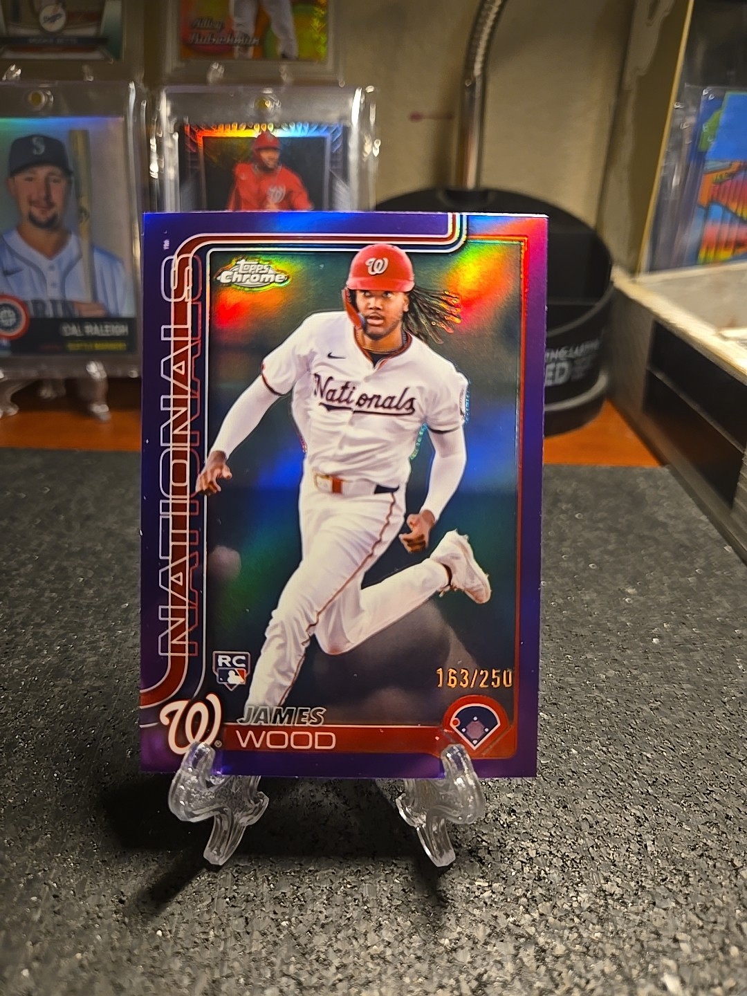 2025 Topps Chrome James Wood #132 Purple Refractor /250 (RC) Nationals