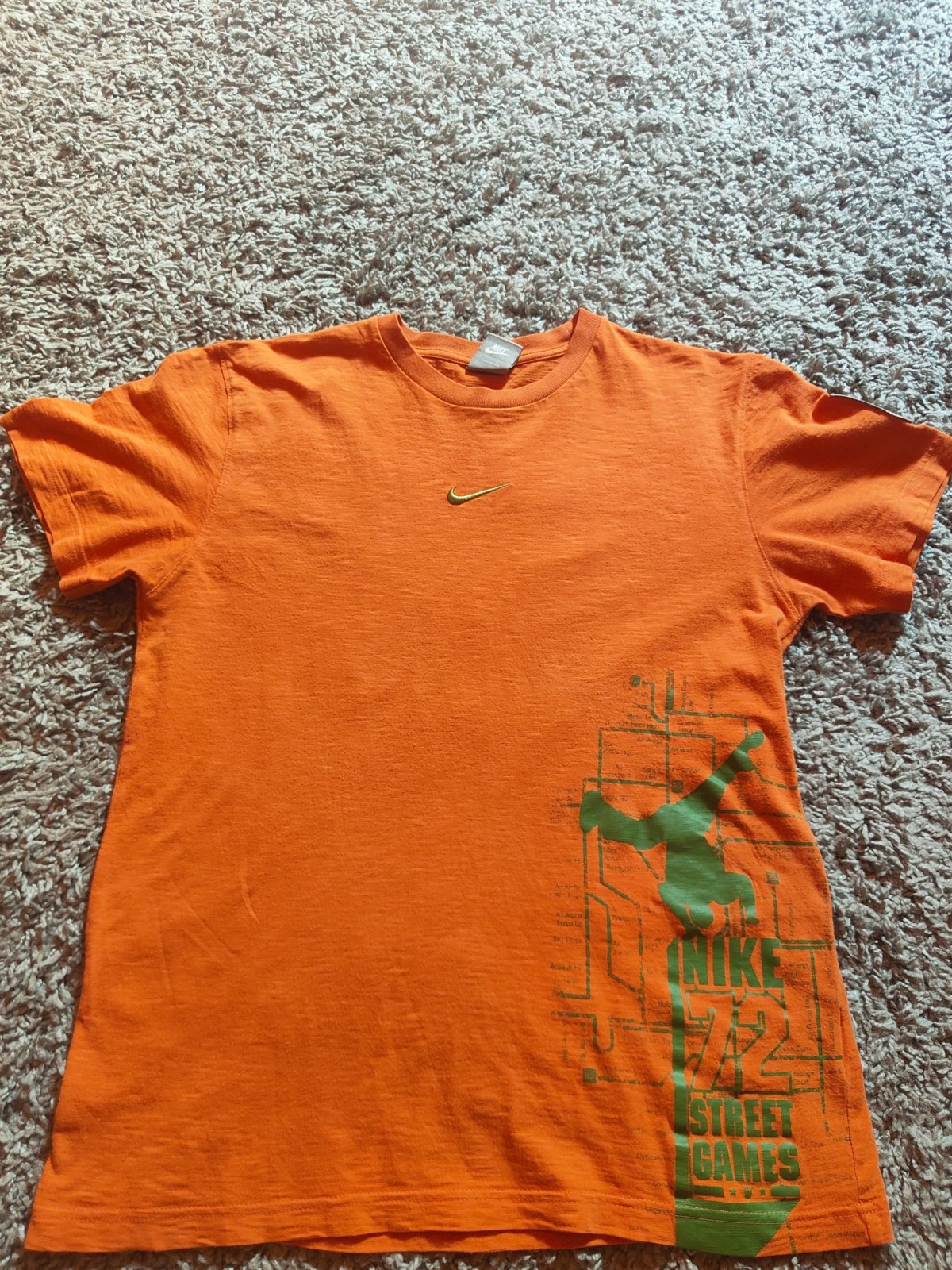 T-Shirt Uomo Nike "Street Games 72" Colore Arancione Con Logo Ricamato Taglia L