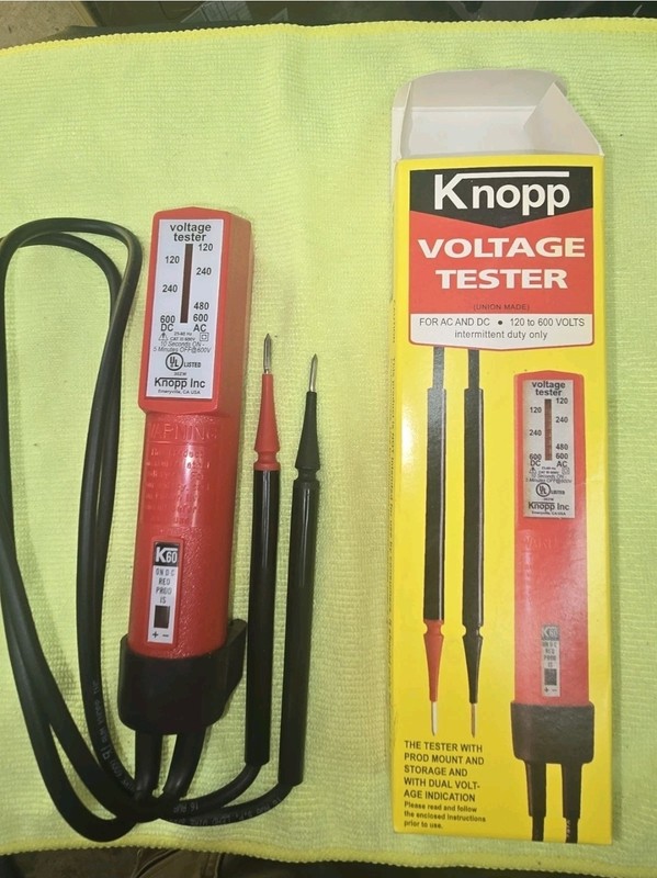 Vintage Knopp K60 Voltage Tester USA 120V-600V AC DC Electrician TESTED