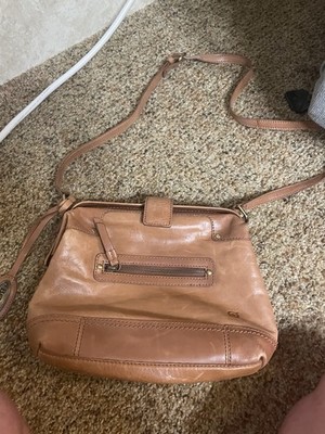 Born Brown Shoulder Bag Gold Hardware Zipper Accent Inner Outer Pockets
