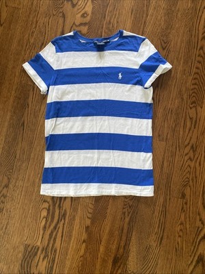NWOT Ralph Lauren Sport Juniors t shirt XLarge Blue striped short sleeve crew