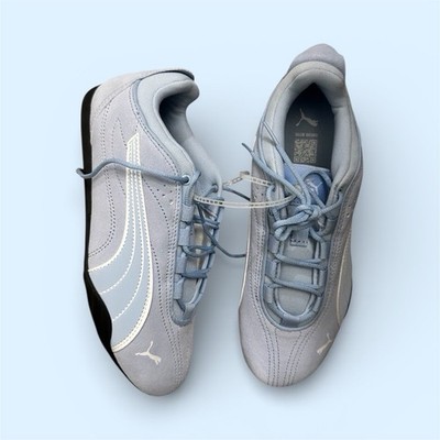 PUMA Low Top Light Blue White Black Lace Up Athletic Sneakers for Men