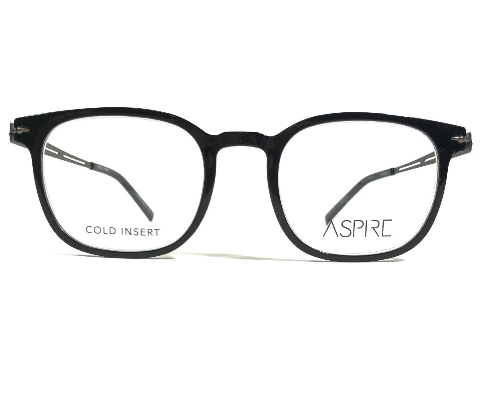 ЧЕРНАЯ оправа для очков ASPIRE CARING в серебряной квадратной оправе с полной оправой 48-20-145