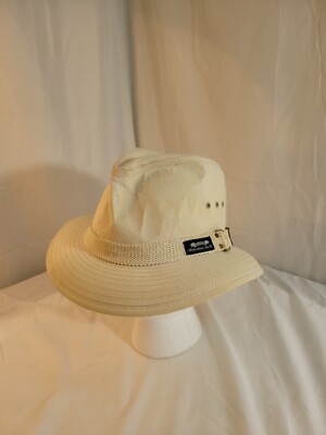 Original Panama Jack Fedora Safari Outback Canvas Hat Size Medium Off White