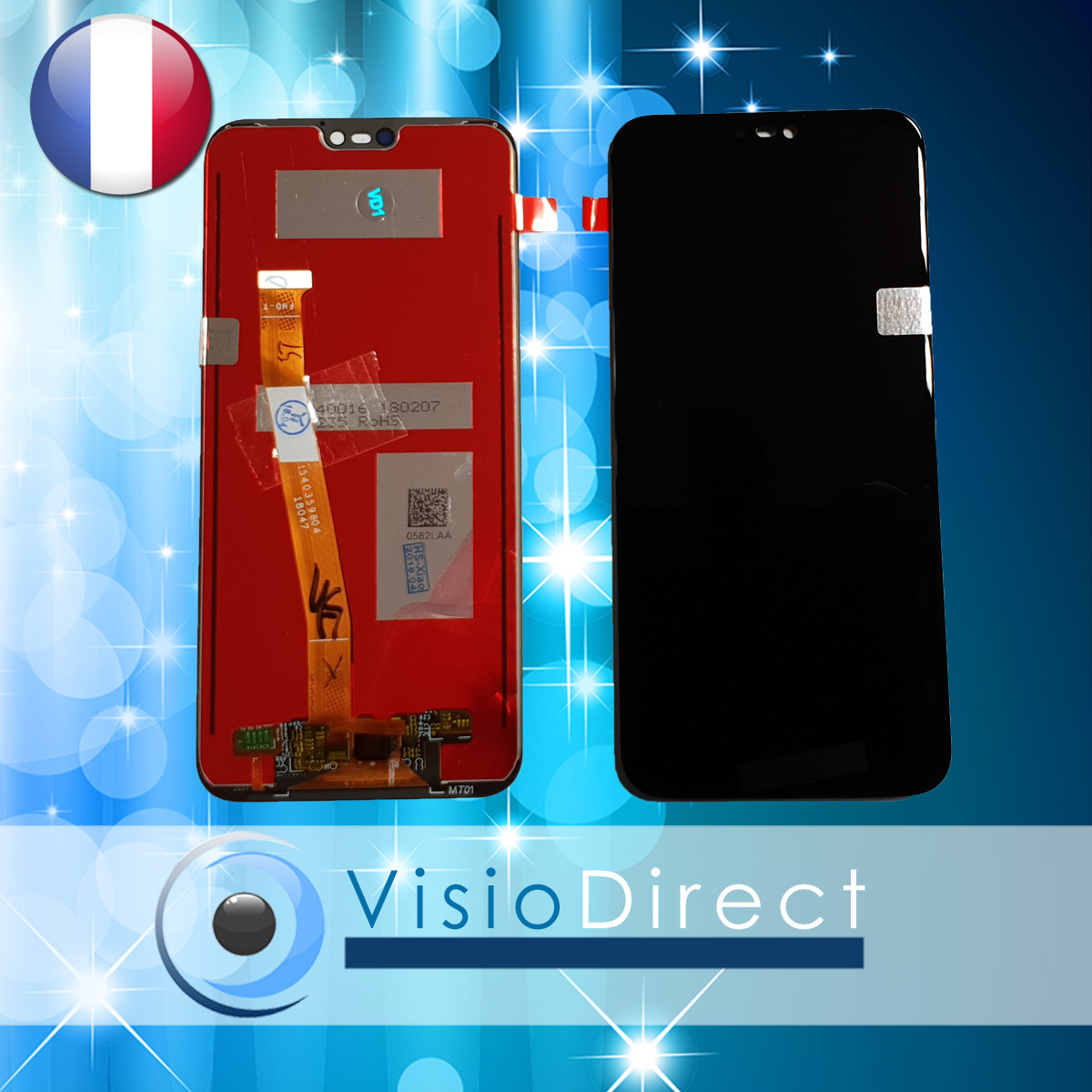 Écran Complet Tactile + LCD Pour Huawei P20 5.8 Pouces Noir - Neuf, Marque Visiodirect, Garantie 1 An