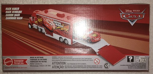 Disney Pixar Cars Mack Hauler Semi Cab With Trailer Rusteze RED NEW SHIPS USPS - Picture 3 of 4