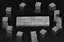 Adjustable Tungsten Weights for Pinewood Derby Cars 12 cubes 27 chips on 3M tape