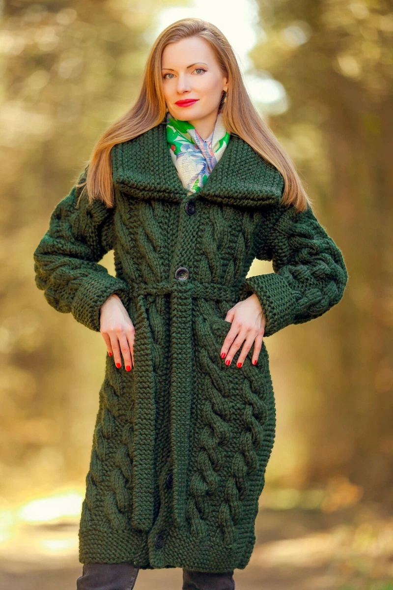 Green wool hotsell sweater womens