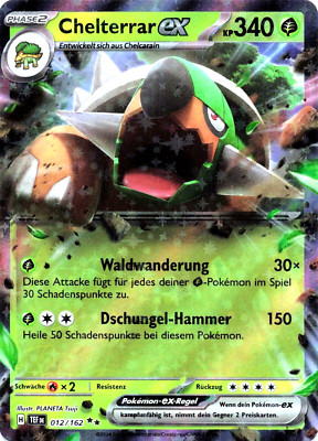 Pokemon Karte Chelterrar ex TEF 012/162 Gewalten der Zeit NM Deutsch Rare Blatt