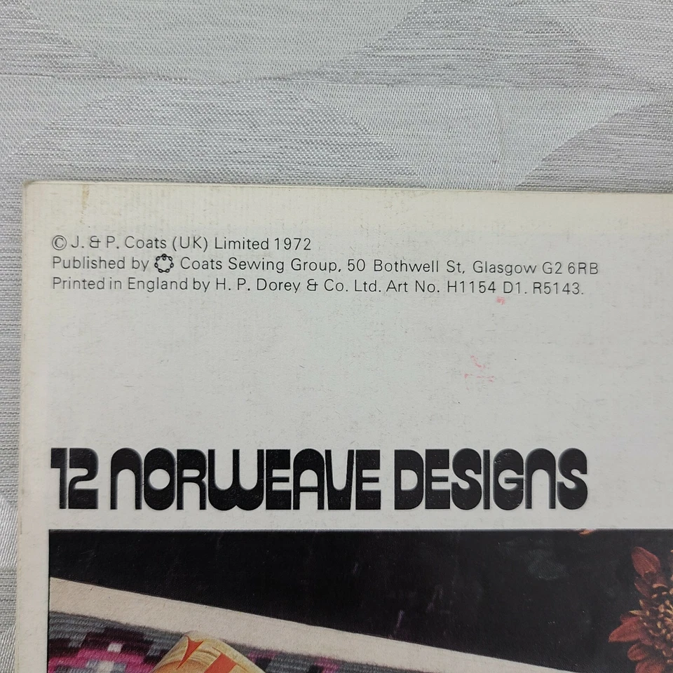 Norwegian Akle Embroidery 12 Norweave Designs Book Vtg 1972 J.P. Coats Sewing - Image 4 of 4