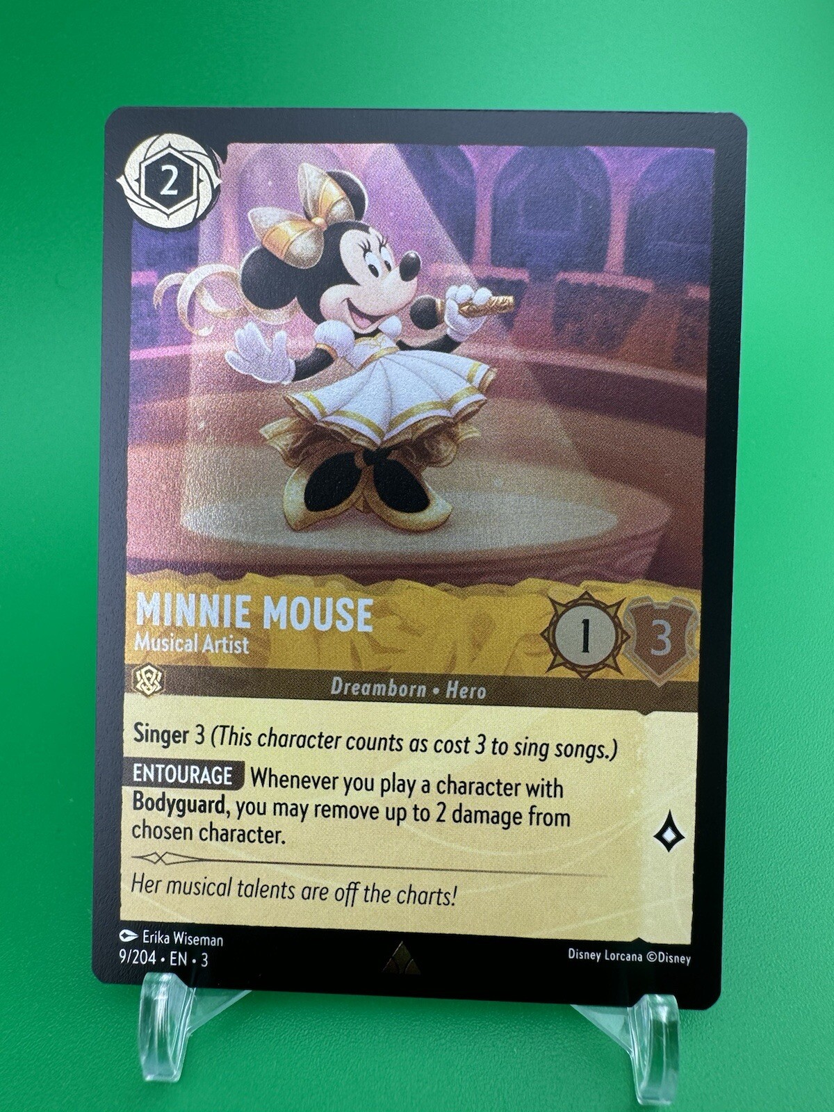 Lorcana Into the Inklands Minnie Mouse Musical Artist Rare Foil 9/204 NM