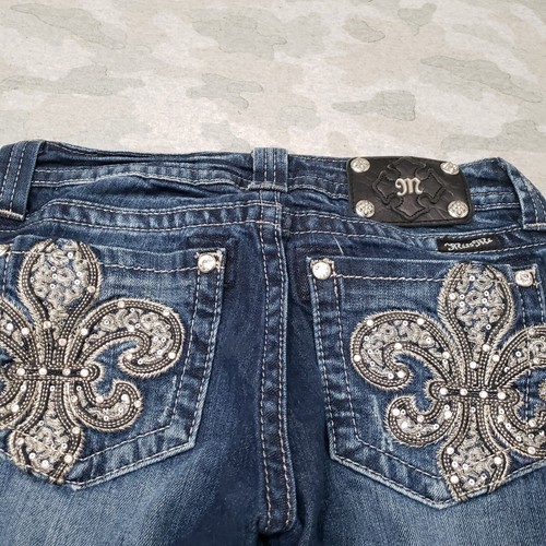 Miss Me Jeans Womens 28 Blue Boot Pockets Denim Medium Wash - Picture 11 of 12