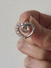 Beautiful Round CZ Heart Shaped Silver Earrings