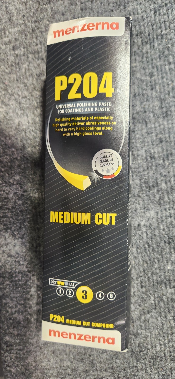 BUFFING COMPOUND,  Menzerna Medium Cut Polish, P204, 2.90 lb. bar, 9 x 2.5 x 2"