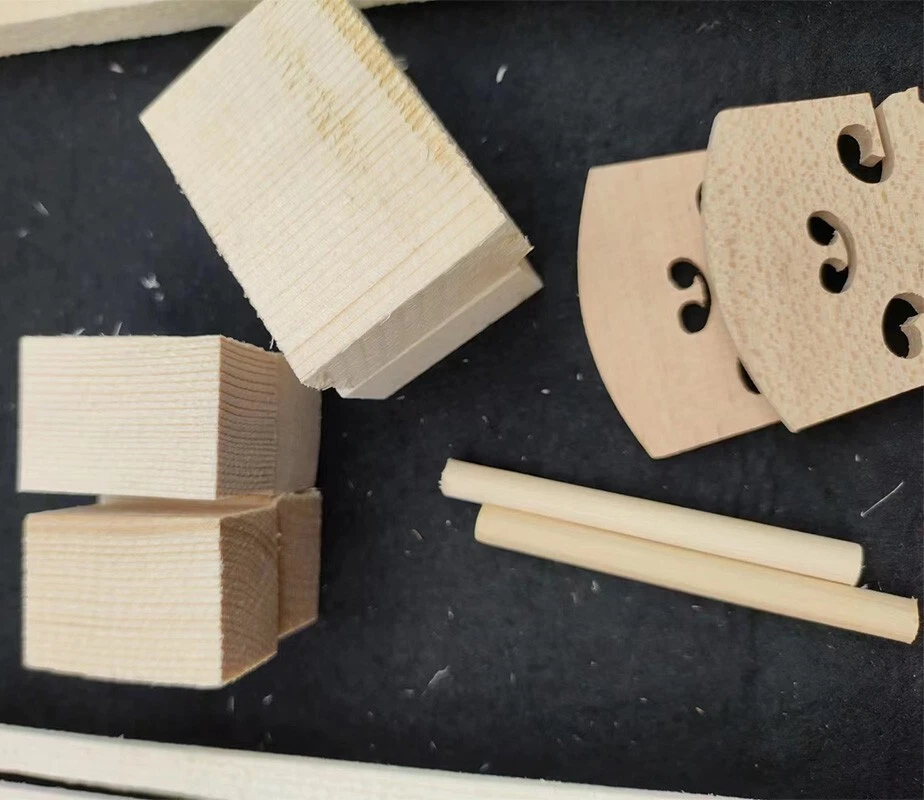 1 Set Spruce Violin linings Top Corner blocks INSIDE WOOD Blanks,Bass bar+bridge - Image 4 of 4