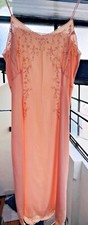 LOVELY ANTIQUE 30's PINK SILK SATIN  EMBROIDERY LINGERIE DRESS
