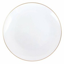 7.5 Inch Organic White Gold Rim Plastic Dinner Plates For All Occasions 10 Count